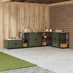 vidaXL Keukenopslag HATTEM Olijf Groen 40 x 50 x 92 cm Staal, Verzenden, Nieuw