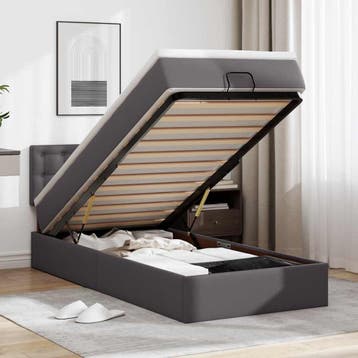 vidaXL Ottoman bed met matrassen en LEDs 80x200 cm, Verzenden, Nieuw