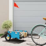 vidaXL Fietstrailer oxford stof en ijzer blauw, Verzenden