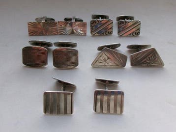 Collection de 5 paires, Argent - Boutons de manchette - Art