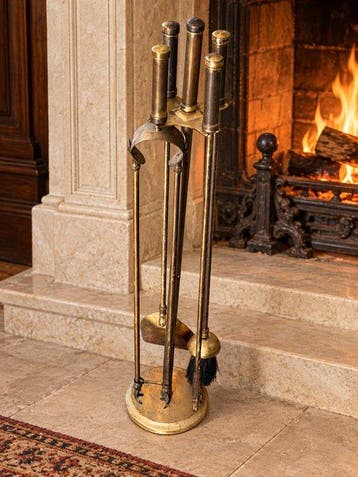 Openhaard accessoire - Messing, Verguld messing -
