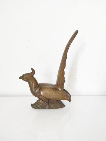 Beeld, Faisan - 18 cm - Brons, Antiquités & Art