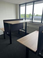 Refurbished Ahrend Duo Zit Sta Bureaus - Optie Tussenwand, Verzenden, In hoogte verstelbaar, Zo goed als nieuw