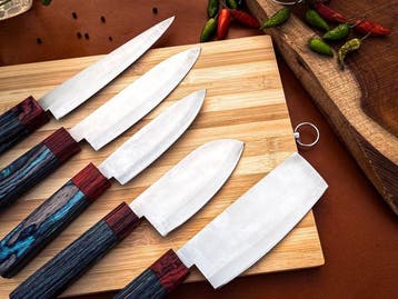 Keukenmes - Kitchen knife set - 763 - Staal, Hout,