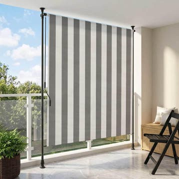 vidaXL Buitenzonwering Rolgordijn Antraciet en Wit 200 x 270, Tuin en Terras, Verzenden, Nieuw