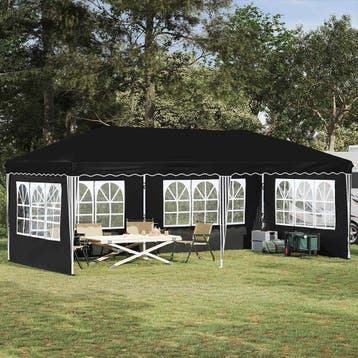 vidaXL Pop-up Feesttent 575 x 289 x 245 cm Zwart, Verzenden