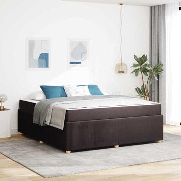 vidaXL Bedframe Donkerbruin 180 x 200 cm Stof, Huis en Inrichting, Slaapkamer | Bedden, Verzenden, Nieuw
