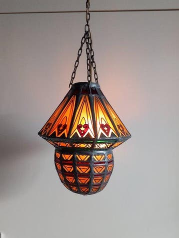 De Nieuwe Honsel (attr.) - Lampe - Verre, Plomb