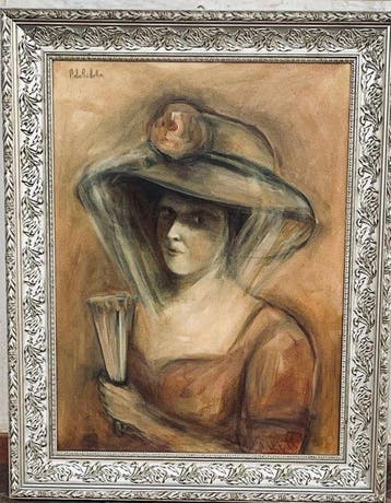 Pietro Buttitta (1915-1997) - Ritratto di gentildonna