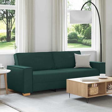 vidaXL 3-Zits Sofa Donkergroen 220 cm Stof, Verzenden