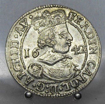 Oostenrijk. Ferdinand Karl. 3 Kreuzer 1642, Hall (Zonder