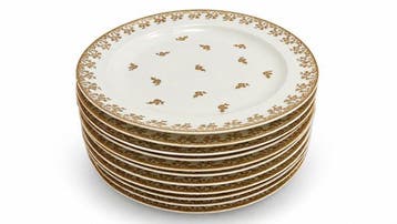 Limoges – Grétin Dijon - 12 grandes assiettes en porcelaine