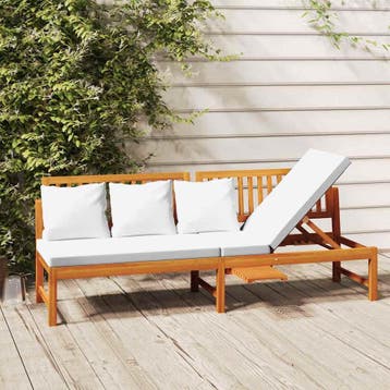 vidaXL Dagbed met crèmekleurig kussen 200x60x75 cm massief, Verzenden