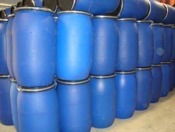 Blauwe vaten,tonnen van 220 L met deksel en klemring, 150 liter of meer, Ophalen, Zo goed als nieuw, Kunststof