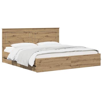 vidaXL Bed Frame with Storage and Headboard Artisan Oak 180, Verzenden, Nieuw