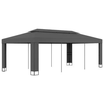 vidaXL Prieel met dubbel dak 3x6 m antraciet, Verzenden