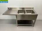 RVS Spoeltafel dubbele spoelbakken Premium-line 160 cm, Ophalen of Verzenden, Nieuw in verpakking