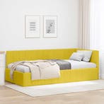vidaXL Hoek Bed Frame met hoofdeinde Geel 90 cm x 200 cm, Verzenden, Nieuw