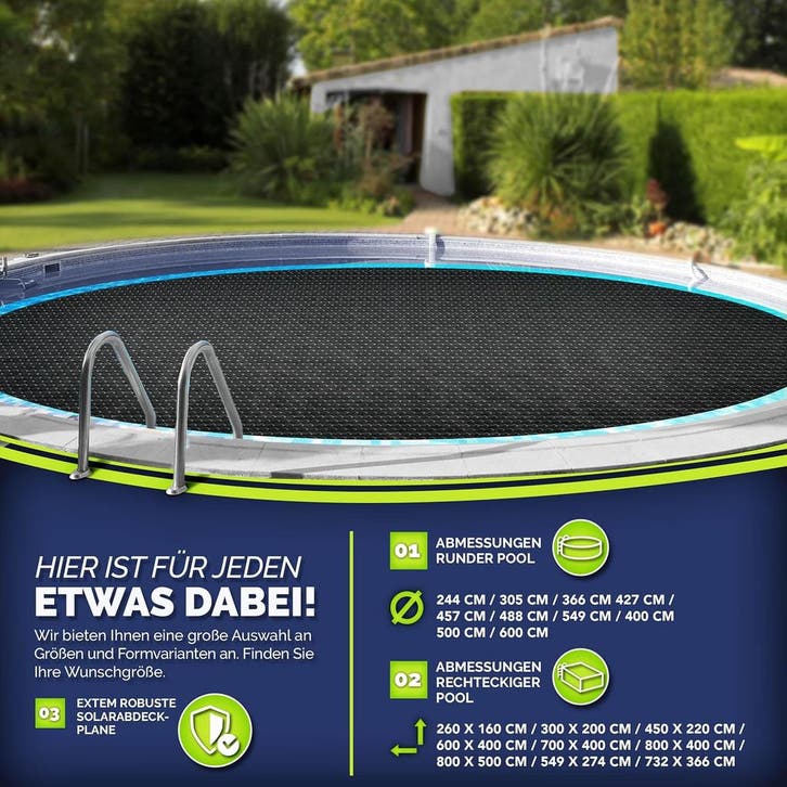 Zwembadafdekking - diameter 600 cm - solar folie -, Jardin & Terrasse, Accessoires de piscine, Envoi
