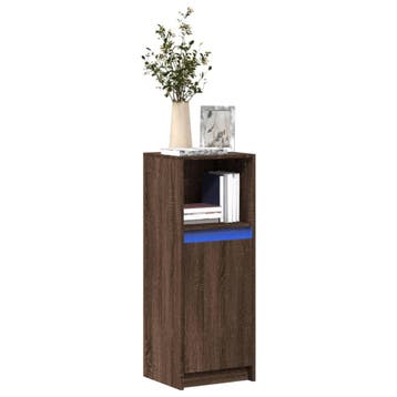 vidaXL Dressoir met LED 38x34x100 cm bewerkt hout bruin, Verzenden, Nieuw