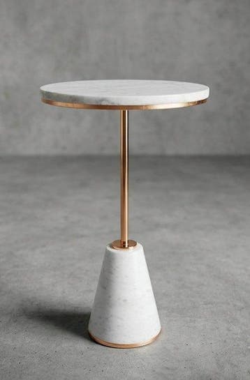 Table dappoint - Marbre, Laiton