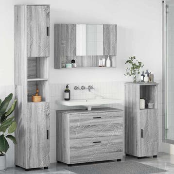 vidaXL Badkamermeubel Set 4 st Grijs Sonoma 35 x 30 x 192 cm, Verzenden, Nieuw
