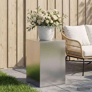 vidaXL Plantenstand zilver 40 x 40 x 60 cm Staal, Jardin & Terrasse, Verzenden