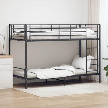 vidaXL Stapelbed metaal zwart 90x200 cm, Verzenden, Nieuw