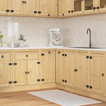 vidaXL Kast SKI HoningBruin 80 x 80 x 81 cm Massief, Verzenden