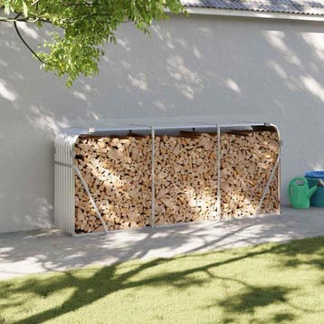 vidaXL Haardhoutopslag 234x45x100 cm gegalvaniseerd staal, Verzenden