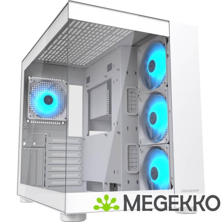 COUGAR Gaming FV150 RGB Midi Tower Wit, Computers en Software, Computerbehuizingen, Nieuw, Verzenden