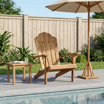 vidaXL Tuin Adirondack stoel Naturel Massief Teakhout, Jardin & Terrasse, Verzenden