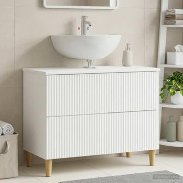 vidaXL Wastafel kabinet voor de badkamer ARNHEM Wit 82 x 41, Verzenden