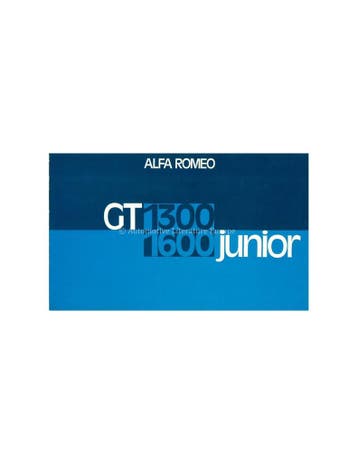 1976 ALFA ROMEO GT JUNIOR BROCHURE NEDERLANDS