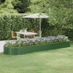 vidaXL Plantenbak 396x100x36 cm gegalvaniseerd staal groen, Tuin en Terras, Bloempotten, Verzenden, Nieuw