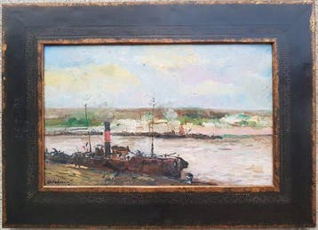 Albert Lebourg (1849-1928) - Bateaux sur la Seine à Rouen