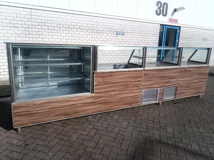 Bainmarie, Saladette, Vitrine met werkblad - B437 x D88 x, Zakelijke goederen, Kantoor en Winkelinrichting | Winkel en Inventaris