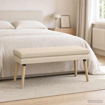 vidaXL Dubbel-laags bank Crèmekleurig 110 x 40 x 47 cm Stof, Verzenden, Nieuw