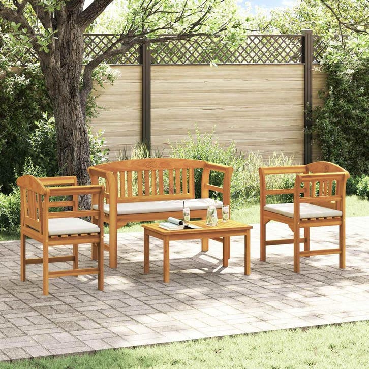 vidaXL Tuinrozen loungeset 4 st Massief Acacia Hout, Tuin en Terras, Tuinsets en Loungesets, Loungeset, Nieuw, Verzenden