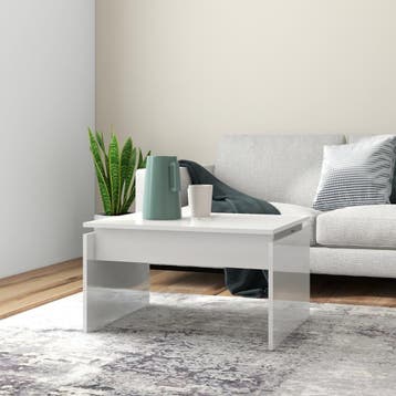 vidaXL Salontafel 68x50x38 cm bewerkt hout hoogglans wit, Verzenden, Nieuw