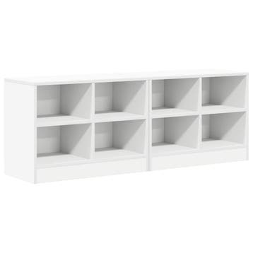 vidaXL Bedkast met plank 2 st Wit 66 x 33 x 48 cm Bewerkt, Verzenden, Nieuw