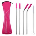 Fako Bijoux - RVS Rietjes - 4 Stuks - 2 x Recht & 2 x, Huis en Inrichting, Keuken | Bestek, Verzenden, Nieuw