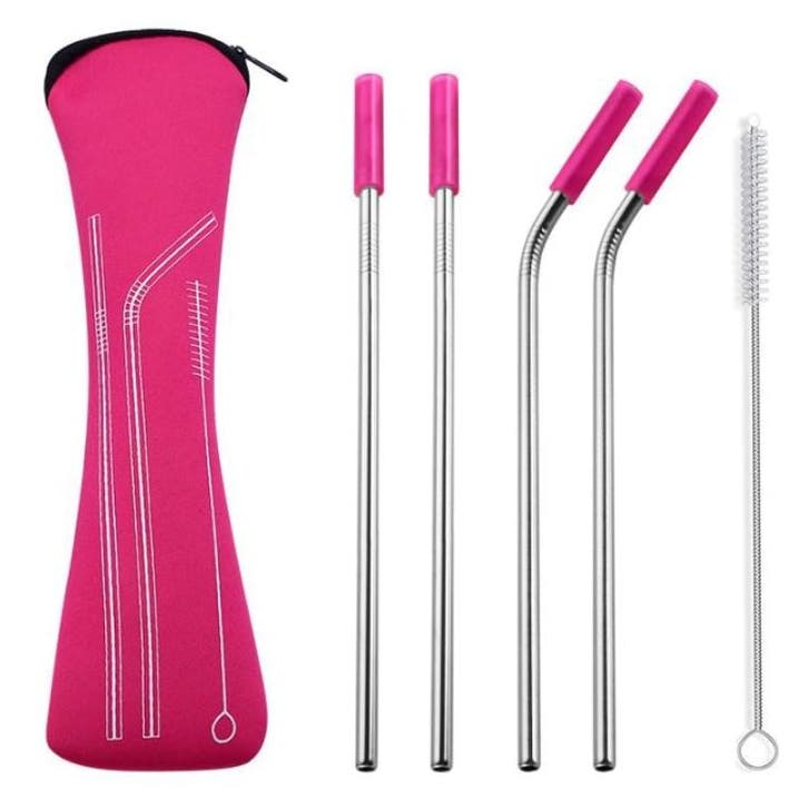 Fako Bijoux - RVS Rietjes - 4 Stuks - 2 x Recht & 2 x, Huis en Inrichting, Keuken | Bestek, Verzenden