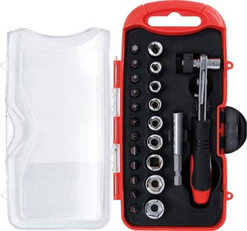Bit-/dopsleutelset met bit-ratelsleutel 23-dlg, Verzenden, Nieuw
