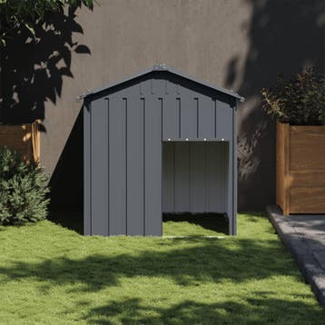 vidaXL Hondenhok met dak 117x103x123 cm gegalvaniseerd staal, Verzenden
