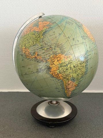 Vintage Franse aardbol vervaardigd door Mercator - 1950