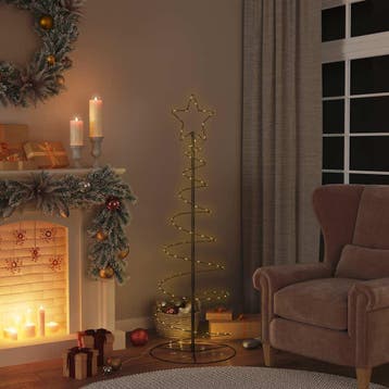 vidaXL LED-kerstboom 100 LEDs warm wit 150 cm, Diversen, Kerst, Verzenden, Nieuw