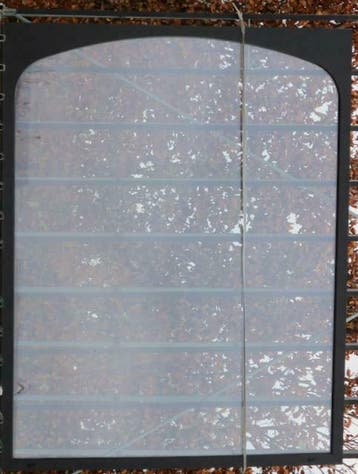 pvc raam , chassis , venster 198 x 252 wit / zwart ral 9005, Kunststof, Raamkozijn, Nieuw, Ophalen of Verzenden