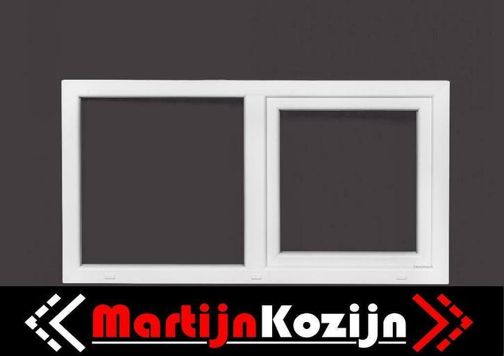 PVC Kunststof Ramen 150x80 vast-draaikiep in Voorraad Ug=1.1, Bricolage & Construction, Châssis & Portes coulissantes, Enlèvement ou Envoi
