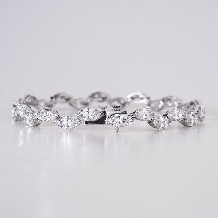 Armband - 14 karaat Witgoud - 13.35ct. tw. Diamant, Handtassen en Accessoires, Armbanden